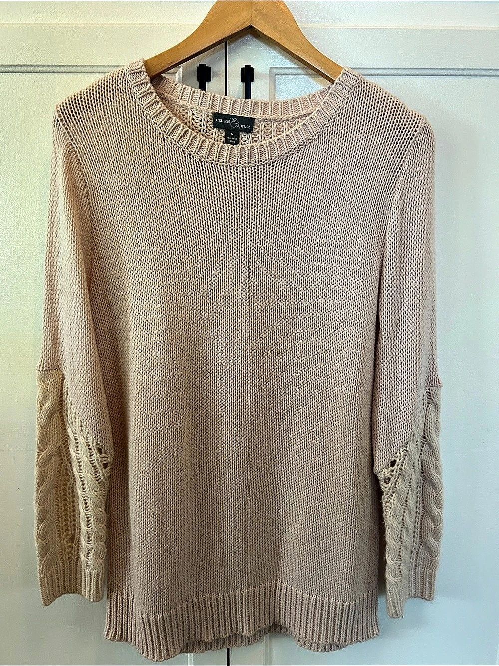 market & spruce Knit Crewneck Sweater in Pink Size Small Like New